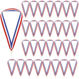 DIVINA VITAE 30 Pcs Award Ribbons with Snap Clips Ribbons for Medals Medal Lanyards Participation Ribbons for Competition Sports Party Achievement