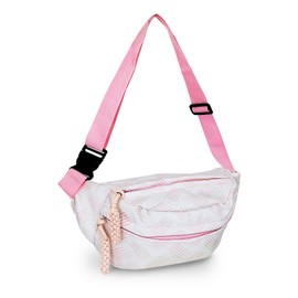 FuninCrea Fanny Packs for Women, Large Anti Theft Crossbody Bags 2 Pockets Travel Waist Pack Running Belt Sling Bag for Women (Pink)