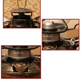 CENPEK 30cm Vintage Storm Lantern Lights Oil Lamp Burning Lantern Retro Petroleum Lamps Classic Oil Lamp Table Lanterns for Home Garden Camping Citronella - Bronze