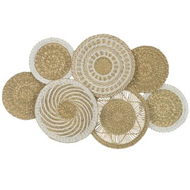 ChumDecor Wicker Wall Decor Set – Boho Basket Wall Art, Natural Woven Wall Art for Living Room Bedroom, Seagrass Decorative Plates For Wall Hanging, Flat and Lightweight