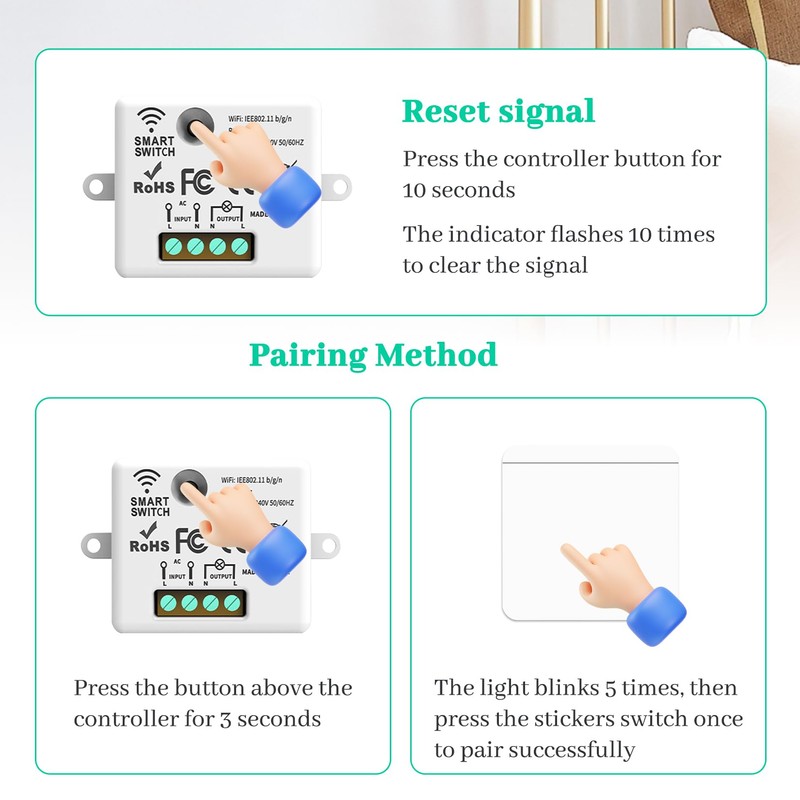 Herbst Wireless Light Switch Set, Wireless Switch Light 230 V,