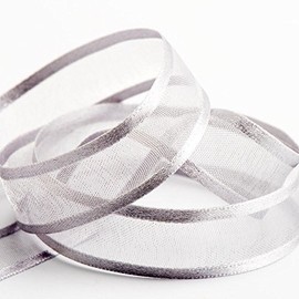 Italian Options - Satin Edge Organza Ribbon - 10mm x 25M - Silver