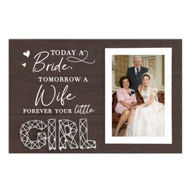 ElegantPark Photo Frame Mother of the Bride Gifts from Bride Daughter Wedding Gifts for Parents Father of the Bride Square Picture Frame 4X6 Wooden