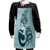 Ambesonne Mermaid Apron, Sleeping Girl Design Wavy Hair Hand Drawn