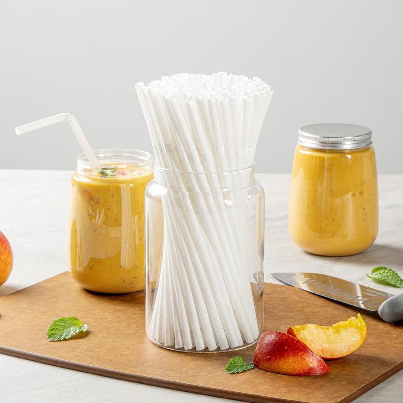 Restaurantware Basic Nature 8.3 Inch Disposable Straws 100 Sustainable Straws