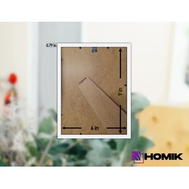 HOMIK 9 x 6 inch White Photo Picture Display Frame With Elegant Classic Design - Home Décor Frame Perfect For Gifting - for Table Top Display and Wall Mounting