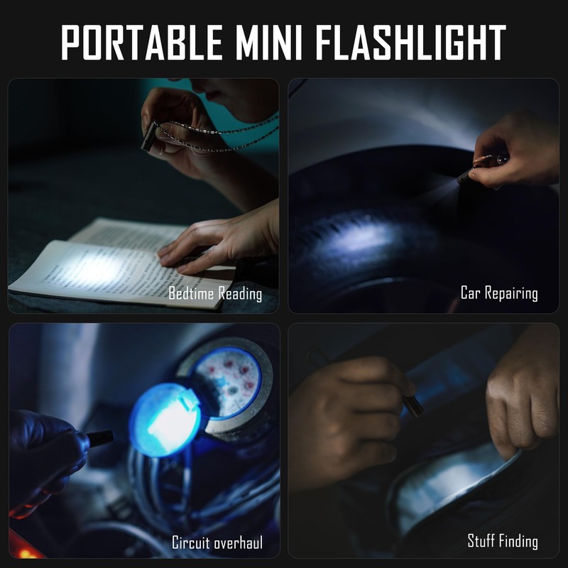 KeyUnity KF00 Titanium Mini LED Flashlight Keychain, Keychain Torch, Mini