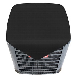 Patio Outdoor AC Unit Cover Outside for Winter Air Conditioner Compressor Top Cover Keep Debris Leaves Out with Bungee Cords 28"x28" Solid Black
