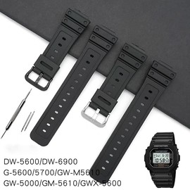 G-Shock Watch Band Replacement for Casio DW-5900 DW-6100 DW-6695 DW-6900 G-6900 GW-M5610 DW-5600E GW-6900 (J2)