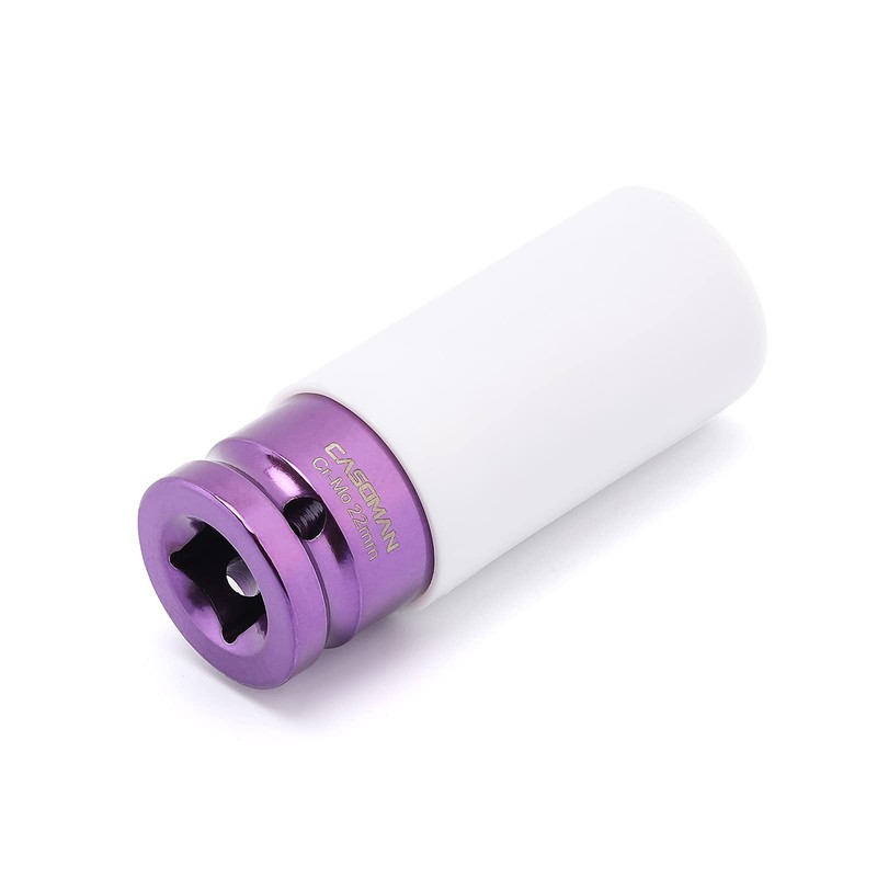CASOMAN 1/2-Inch Drive x 22mm Non-Marring Impact Lug Nut Socket,