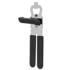 Tin Opener Manual, Handheld Heavy Duty Can Opener, Stainless Steel Smooth Edge Hand Can Openers, Easy Turn Knob Bottle Opener, Top Lid Kitchen Essentials Gadgets Tool,Heavy Duty tin Opener，Black