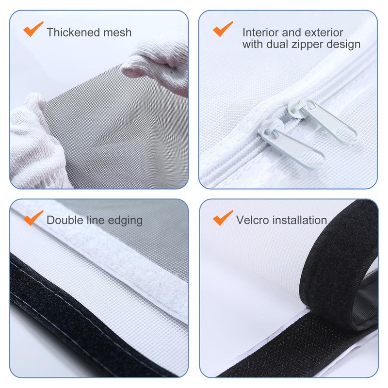 Cat Screen Door Partition Mesh Cat Door Screen with Zipper,