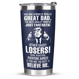 VIWIS Gifts for Dad from Daughter, Son - Father's Day Gifts for Dad, Men - Dads Birthday Gift Ideas, Happy Birthday gifts for Dads, Fathers - Best Dad Ever Gift, Best dad Tumbler, 20 OZ dad Cup