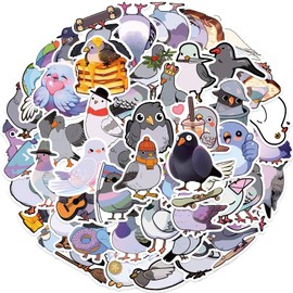 50pcs Pigeon Stickers Cute Cartoon Animals Stickers for Water Bottle Scrapbook Laptop Skateboard Computer Stickers for Teens Kids Girls (Pigeon)