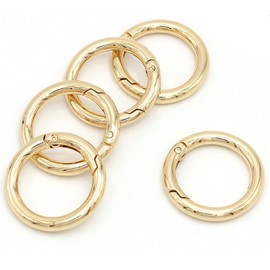 Flying Horse66 Spring O Rings, 10Pcs Round Spring Snap Clip Hook Round Carabiner Clip for Keychain Bags Purses(35mm)