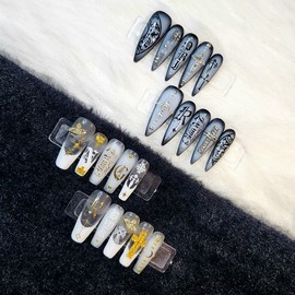 [Handmade nail tip] Gothic Cross - Stiletto / [수제네일팁] Gothic Cross - 스틸레토
