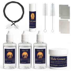 INNOVAYOU Trumpet Cleaning Kit, Clean and Care Horn, Trumpet Valve Oil Kit with Valve Oil, Slide Grease, Cork Grease, Cleaning Cloth, Mouthpiece/Valve/Bore Brushes, Polishing Cloth