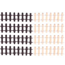 Ouliget Micro Landscape Fence Ornaments,Miniature Fairy Garden Garden Fence Accessories,DIY Flowerpot Plants Decoration Wood Fence for Dollhouse Home,8 Pieces of 3 Inches