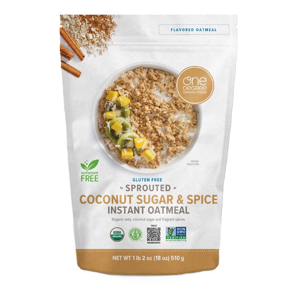 One Degree Instant Oatmeal Sprouted Coconut Sugar & Spice Gluten Free 510g