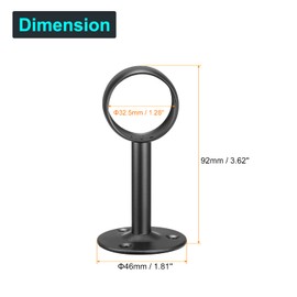 sourcing map Curtain Rod Closet Holders with Screws, 1.28'' Stainless Steel Wardrobe Pipe Lever Bracket, Ceiling Brackets Holder, Black 4Pcs