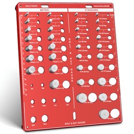 42 Nut and Bolt Thread Checker, Bolt Size and Thread Gauge, Screw Identifier Gauge with 19 Standard & 15 Metric Bolt & 8 Drill Bit Gauge, Gift for Mechanic Dad Son