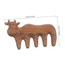 Outanaya Wooden Scalp Massager Comb Cartoon Sandalwood Brush for All Hair Types Portable and Lightweight for Hair Care and Muscle Relaxation for Travel and Gifting