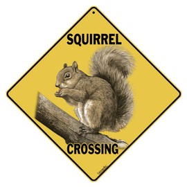 CROSSWALKS Squirrel Crossing 12" X 12" Aluminum Sign (X315)
