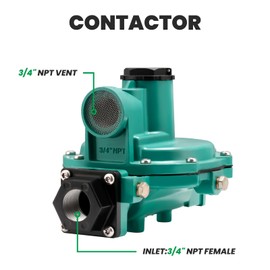 Watflow LP-Gas Equipment with Two Stage Propane Regulator, Back Mount, 3/4" x 3/4" NPT