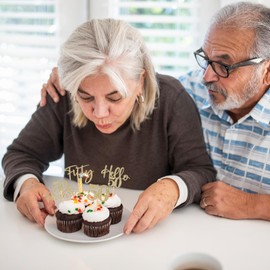 48 piezas de decoraciones para cupcakes de 50 cumpleaños, con purpurina Hello 50 cupcakes, 50 fabulosas 50 selecciones de cupcakes para feliz 50 cumpleaños, boda, aniversario, fiesta, decoración de pasteles, color champaña dorado