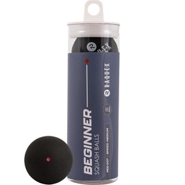 Raquex Squash Balls - Tube of 3. 4 x Speed Options: Elite Double Yellow Dot, Intermediate Yellow Dot, Beginner Red Dot Squash Balls, Junior Blue Dot (Red Dot)