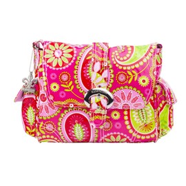 Kalencom 11" Coated Midi Buckle Bag, Gypsy Paisley Cotton Candy