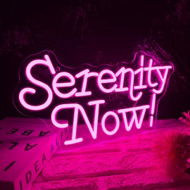 Serenity Now Neon Sign, Pink Dimmable Led Funny Quote Neon Light, Tv Show Inspired Neon, Retro Wall Design For Office Cinema Living Room Bedroom Family Friend Gift(15.7 * 7.9in)