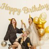 Gold Glitter Happy Birthday Banner, 10 ft Pre-strumg Birthday Garland