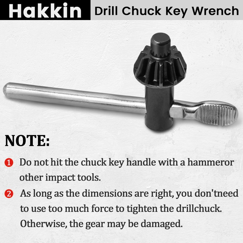 Drill Chuck Key Wrench 3/4" 5/8" 1/2" 3/8" 1/4" Carbon