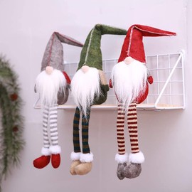 [3-Piece Set] ZOYUBS Christmas Nordic Fairy Tomte Santa Claus Handmade Christmas Gnome Christmas Ornaments Christmas Faceless Doll Christmas Santa Gnome Plush Doll Cute Handmade Swedish Gnome Tomte