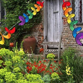Garden Pinwheels - 4X Rainbow Wind Twister | Rotating Windmills Sculptures for Bird Control and Decoration Nature Lovers Front Yard Landscaping Backyard Gardens Patio Balcony Camping