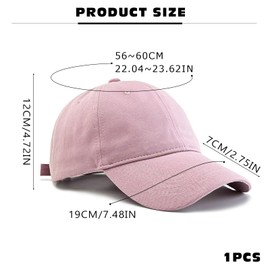 FUIPVGI Baseball Cap for Women Men Cotton Sun Hat Adjustable Soft Caps Sports Hat for Women Classic Vintage Sun Visor Hats Pink Baseball Cap for Daily Sports, Pink - retro pink.