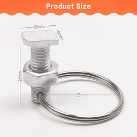 20 Pack Greenhouse Bolts and Rings Cropped Head Greenhouse Accessories, Aluminium Greenhouse Nuts and Bolts Hang Rings Hooks Set for Create Green House Anchor Tying Hanging Potted Plants