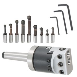 GXYWADY 2 Inch Boring Head and MT2 Bar Tool Set with 9Pcs 1/2 Inch Carbide Boring Bars