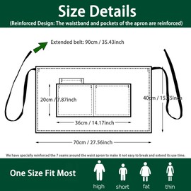 umboom Pack of 4 Vorbinder Apron, Black Kitchen Apron with 3 Pockets, Short Chef Aprons, Waiter's Apron, BBQ Apron, Barista Apron, Waist Apron for Men and Women (Black - Polyester)