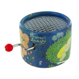 Round Music Box/Music Box with Hand Crank Made of Cardboard - Lullaby - Good Evening Good Night (J. Brahms)