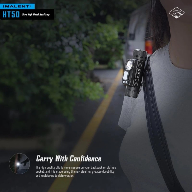 IMALENT HT50 Bright 3000 Lumens Rechargeable Headlamp Flashlight with Red