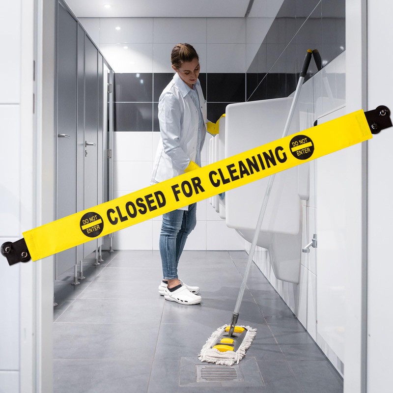 Barydat 2 Pcs Restroom Closed for Cleaning Sign with Magnetic