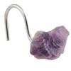 mookaitedecor Set of 4 Natural Amethyst Crystal Shower Curtain Hooks,