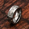 100S JEWELRY Tungsten Rings For Men Wedding Band Silver Brick
