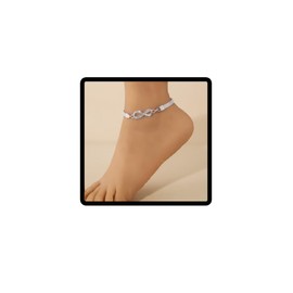 Clataly 8-word ankle chain, crystal ankle bracelet, summer beach foot chain, jewellery for women and girls