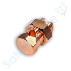 SatelliteSale UL-Listed High Conductivity Copper Coated Brass Grounding Split Bolt Connectors Size #6 Pack of 5 Pieces