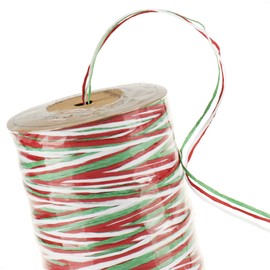 com-four® 2 x Decorative Thread Roll – Coloured Gift Ribbon Made of Raffia – Filigree Threads 3 Colours – Fine Cords for Decoration – Ribbon Thread, Each 100 m (2 Pieces - 3 Colours)