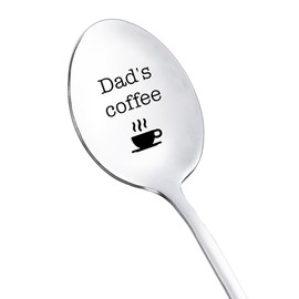 Dad Fathers Day Birthday Gifts from Daughter Son Dad's Coffee Spoon for Dad Coffee Lovers Gift Ideas for Dad Father Coffee Tea Spoons for Daddy Dad Christmas Spoon Gifts 8 Inch