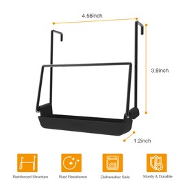 Slow Cooker Lid Holder for Cooking, Hand Free Pot Lid Organizer Fits Most Slow Cookers, Stainless Steel Pot Lid Rack with Silicone Sink Keeps Countertop No Mess (Black, 2 Pack)